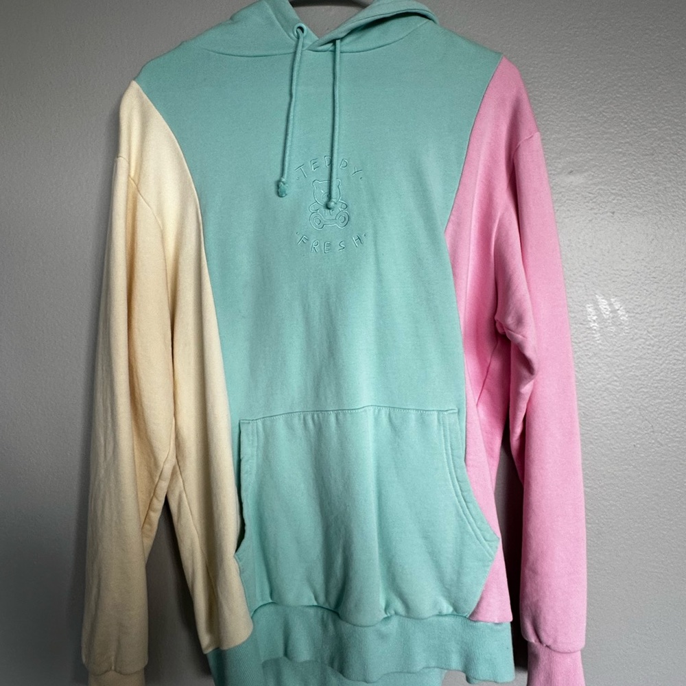 Teddy Fresh Pastel Color Block Hoodie